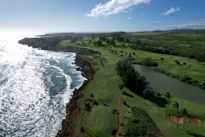Poipu Bay 16th Shimmer Aerial